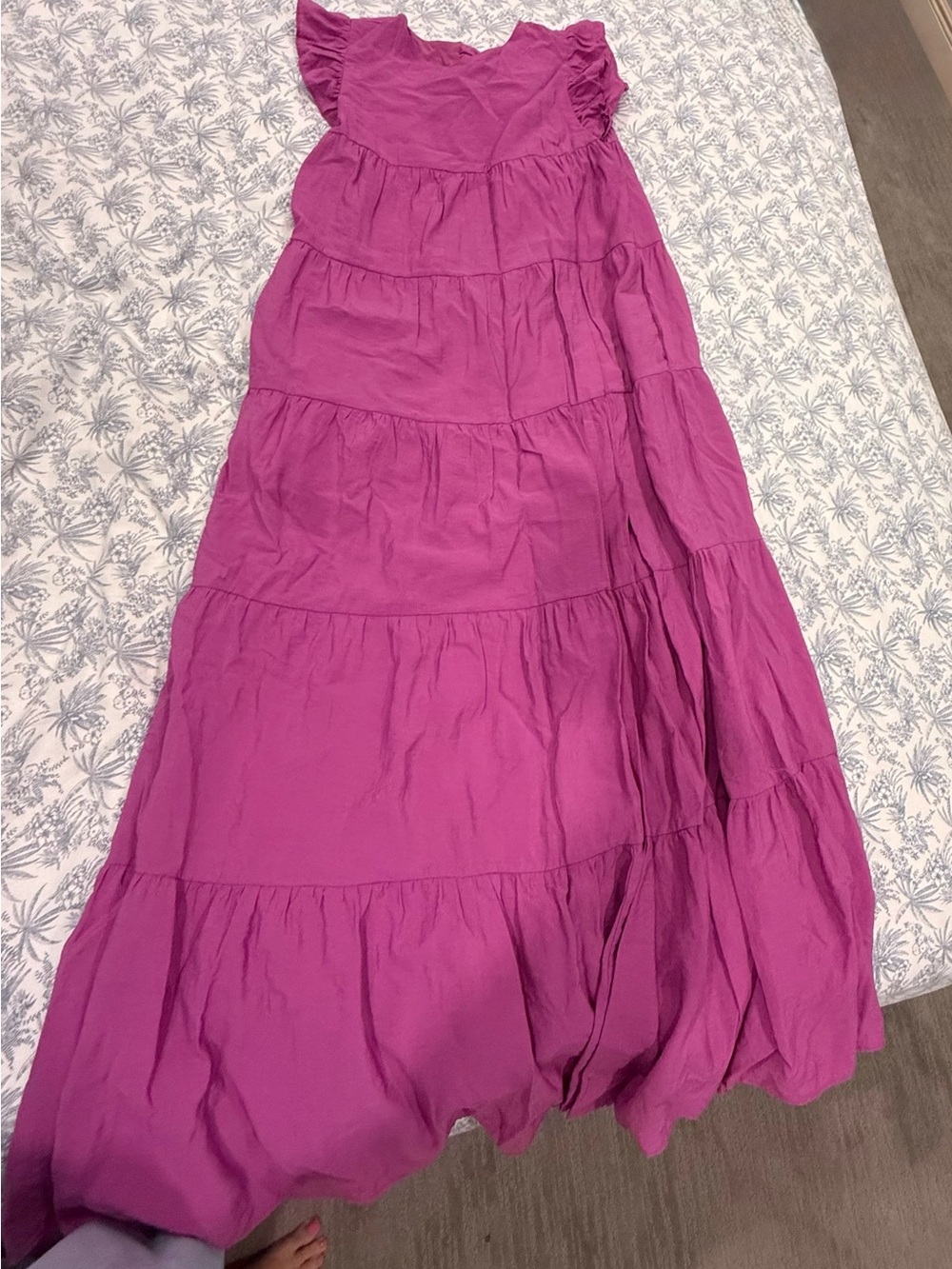 English Factory Fuchsia Tiered Maxi Skirt
